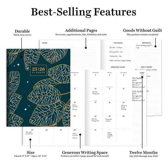 TF Publishing 2025-2026 Night Foliage Large Monthly Planner
